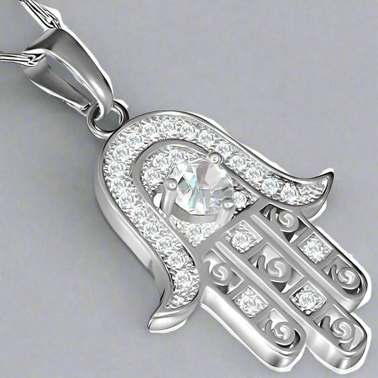 Feshionn IOBI Necklaces Sparkly Hamsa Necklace