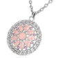 Feshionn IOBI Necklaces Sun-Kissed Peach ON SALE - Delightful Daisy Vintage Look Enamel & CZ Floral Pendant Necklace ~ Two Fresh Colors to Choose!