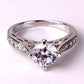 Feshionn IOBI Rings 5 / White Vintage Filigree Channel Set Round CZ Solitaire Engagement Ring