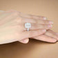 Feshionn IOBI Rings Aurelia 3CT Emerald Cut Halo IOBI Cultured Diamond Ring