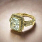 Feshionn IOBI Rings Aurelia D'ora 3CT Emerald Cut Halo 10K Solid Yellow Gold IOBI Cultured Diamond Ring