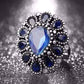 Feshionn IOBI Rings Brilliant Blue Flower Oversize Cocktail Ring
