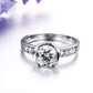 Feshionn IOBI Rings Eternal Love CZ Solitaire Stainless Steel Engagement Ring