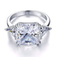 Feshionn IOBI Rings Fancy Fire 8CT Princess Cut Three Stone Ring