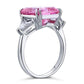Feshionn IOBI Rings Fancy Pink 8CT Princess Cut Three Stone Ring