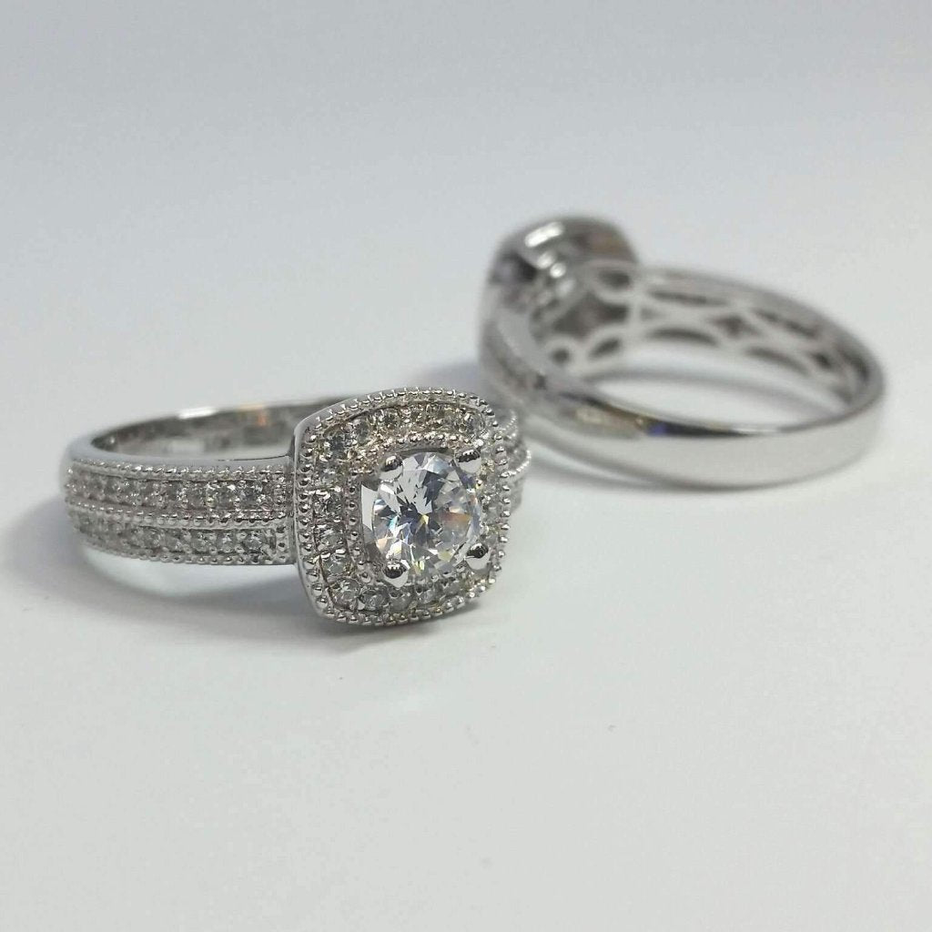 Feshionn IOBI Rings Felicity 1CT Round Cut Pavé and Milgrain Halo IOBI Cultured Diamond Ring