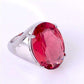 Feshionn IOBI Rings Flamingo Kisses 15ct Pink Oval Cut Austrian Crystal White Gold Plated Cocktail Ring