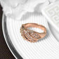 Feshionn IOBI Rings French Twist Pavé Crystal Ring in 18k Rose Gold or White Gold