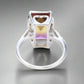 Feshionn IOBI Rings Harmony Emerald Cut Simulated Ametrine Solitaire Ring