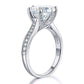 Feshionn IOBI Rings Lavish Fire 3CT Simulated White Sapphire Triple Pavé Trellis Solitaire Ring