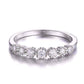 Feshionn IOBI Rings Ma Petite Fleur Seven Stone Graduated CZ Silver Band Ring