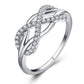Feshionn IOBI Rings ON SALE - Continuum Petite Pavé CZ Infinity Symbol Ring in White or Rose Gold
