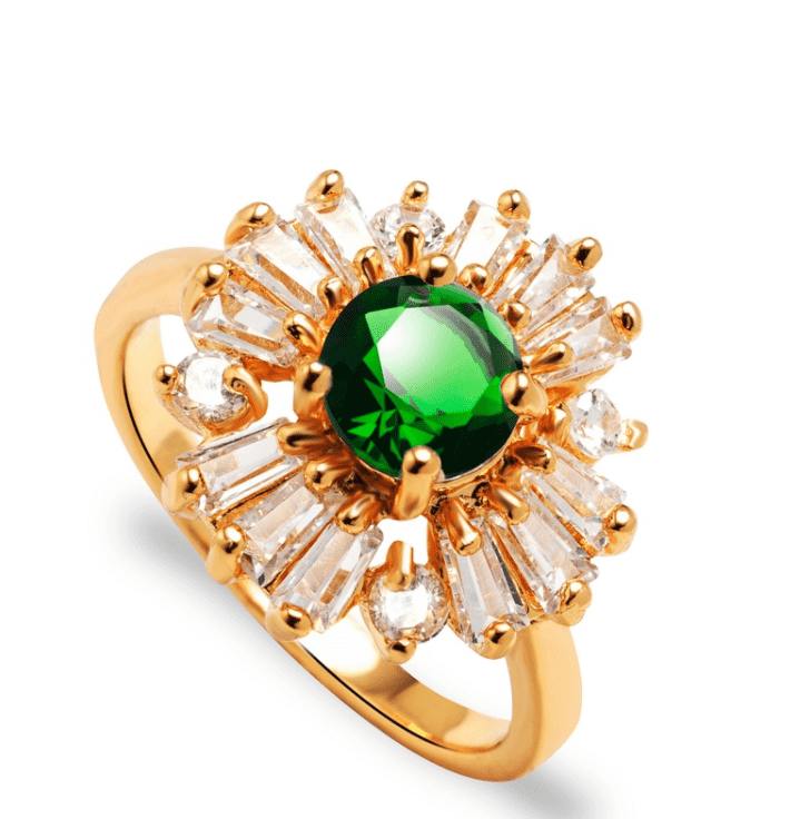 Feshionn IOBI Rings ON SALE - Crystal Garden CZ Flower Cocktail Ring