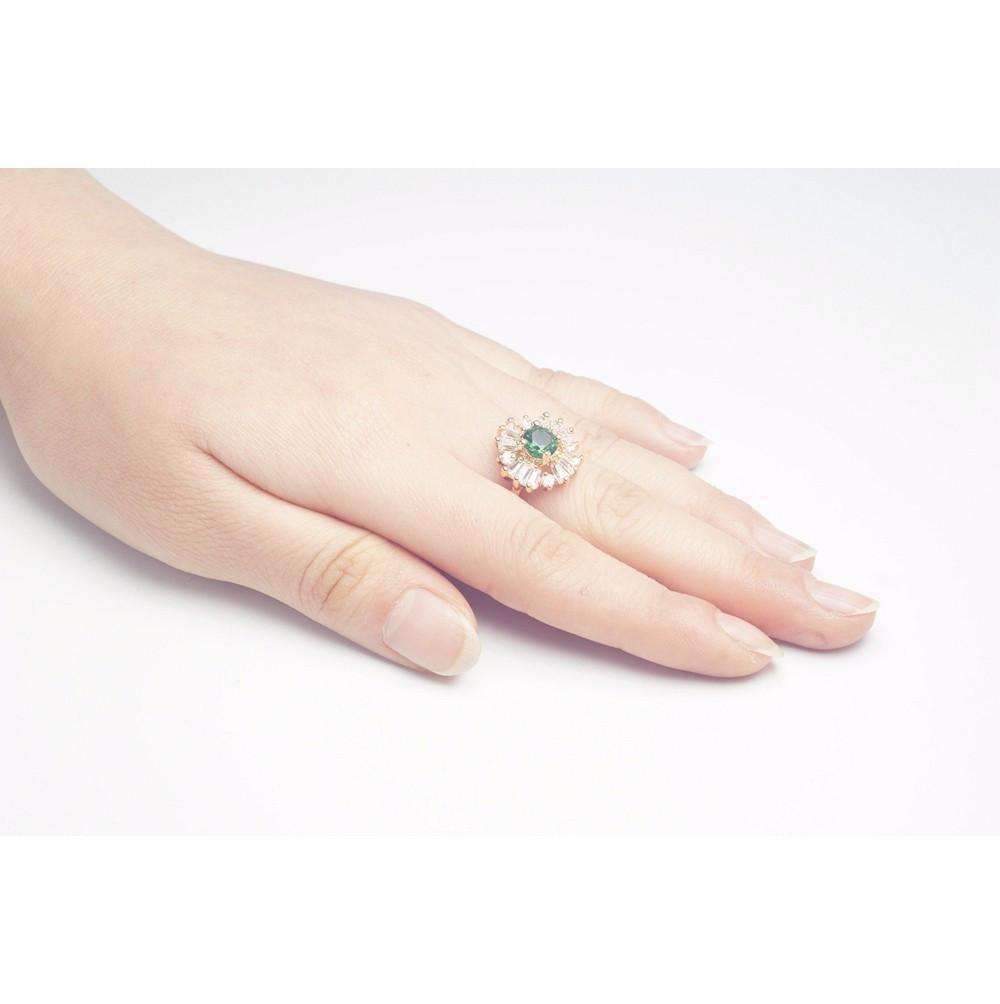Feshionn IOBI Rings ON SALE - Crystal Garden CZ Flower Cocktail Ring