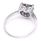 Feshionn IOBI Rings Rainbow Fire Genuine Mystic Topaz Heart Cut 2.6CT IOBI Precious Gems Solitaire Ring