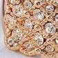 Feshionn IOBI Rings Rose Gold Lattice Motif CZ Dome Cocktail Ring
