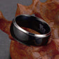Feshionn IOBI Rings Sable Black Titanium Men's Wedding Band Ring