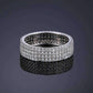 Feshionn IOBI Rings Silver Anniversary Micro Pavé Set Cubic Zirconia Wide Band Ring