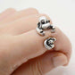 Feshionn IOBI Rings Silver Monkey Business Adjustable Animal Wrap Ring
