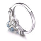 Feshionn IOBI Rings Tara Claddagh Heart 0.4CT Genuine Aquamarine IOBI Precious Gems Ring