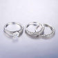 Feshionn IOBI Rings Yesterday, Today and Tomorrow 3 Band Filigree Cubic Zirconia Wedding Ring Set
