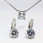 Feshionn IOBI Sets Diamond White ON SALE - Elena Bold Solitaire Necklace and Hoop Earrings Set in Blushing Pink or Diamond White