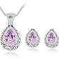 Feshionn IOBI Sets Lilac Necklace and Earring Set Vintage Filigree Teardrop Necklace and Earrings Set or Individual - Choose Your Color!