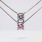 Feshionn IOBI Sets ON SALE - Elena Bold Solitaire Necklace and Hoop Earrings Set in Blushing Pink or Diamond White