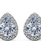 Feshionn IOBI Sets Perfect Pear Austrian Crystal Halo 1CT Stud Earrings and Matching 2CT Bracelet