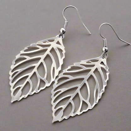 Feshionn IOBI Sets White Gold Earrings Seasons of Beauty Leaf Cut Out Necklace or Earrings