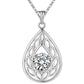 Ornate Pear Drop CZ Sterling Silver Necklace