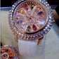 Feshionn IOBI Watches Kaleidoscope of Colors Deluxe Crystal & Leather Wrist Watch ~ Four Colors to Choose!