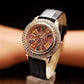 Feshionn IOBI Watches Kaleidoscope of Colors Deluxe Crystal & Leather Wrist Watch ~ Four Colors to Choose!