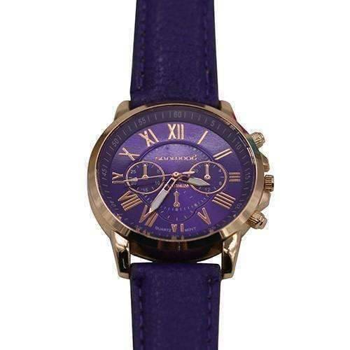 Feshionn IOBI Watches Purple CLEARANCE - Rose Gold Classic Geneva Watch - Choose Your Color