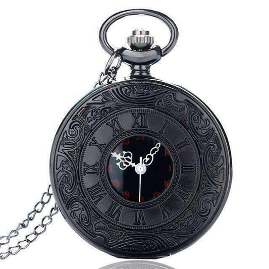 Feshionn IOBI Watches Vintage Gunmetal Window Pocket Watch