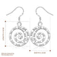 Hammered Spiral Silver Hook Earrings for Woman