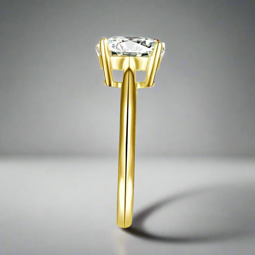 Nia D’Oro 2CT Oval Solitaire OB Simulated Diamond Ring for Women
