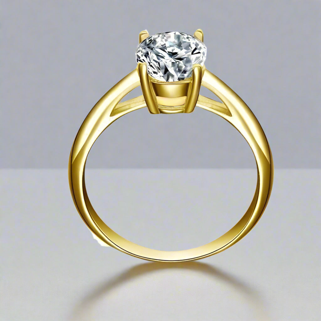 Nia D’Oro 2CT Oval Solitaire OB Simulated Diamond Ring for Women