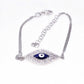 Symbolic Blue Evil Eye CZ & Sterling Silver Bracelet