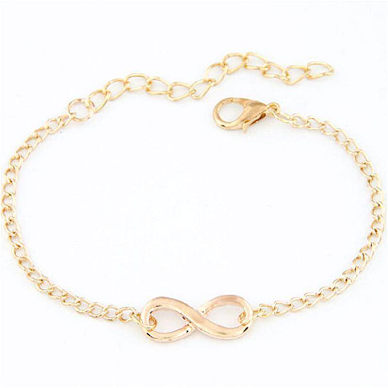 Infinity Symbol Chain Bracelet in Silver or Gold – OB