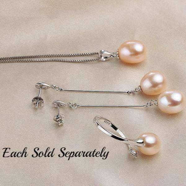 Peach Genuine Freshwater Pearl & CZ Adjustable Bypass Ring
