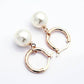 18K Gold Plated Moon Drops Pearl Bead Hoop Earrings In Four Colors for Woman
