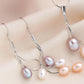 Tri-Color Freshwater Pearl Sterling Silver Tassel Earrings