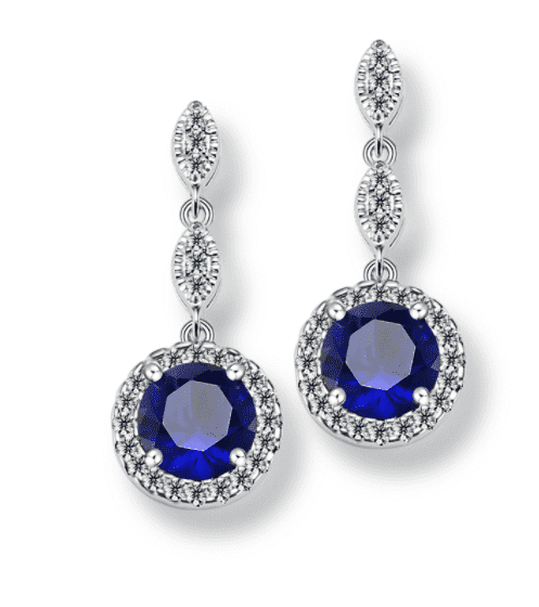 Pavé Triple Drop CZ Halo Earrings