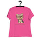 Women's Relaxed Soft & Smooth Premium Quality T-Shirt Yorkie You're At My Mercy Design by IOBI Original Apparel