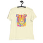 Women's Relaxed Soft & Smooth Premium Quality T-Shirt Colorful Tiger Design by IOBI Original Apparel