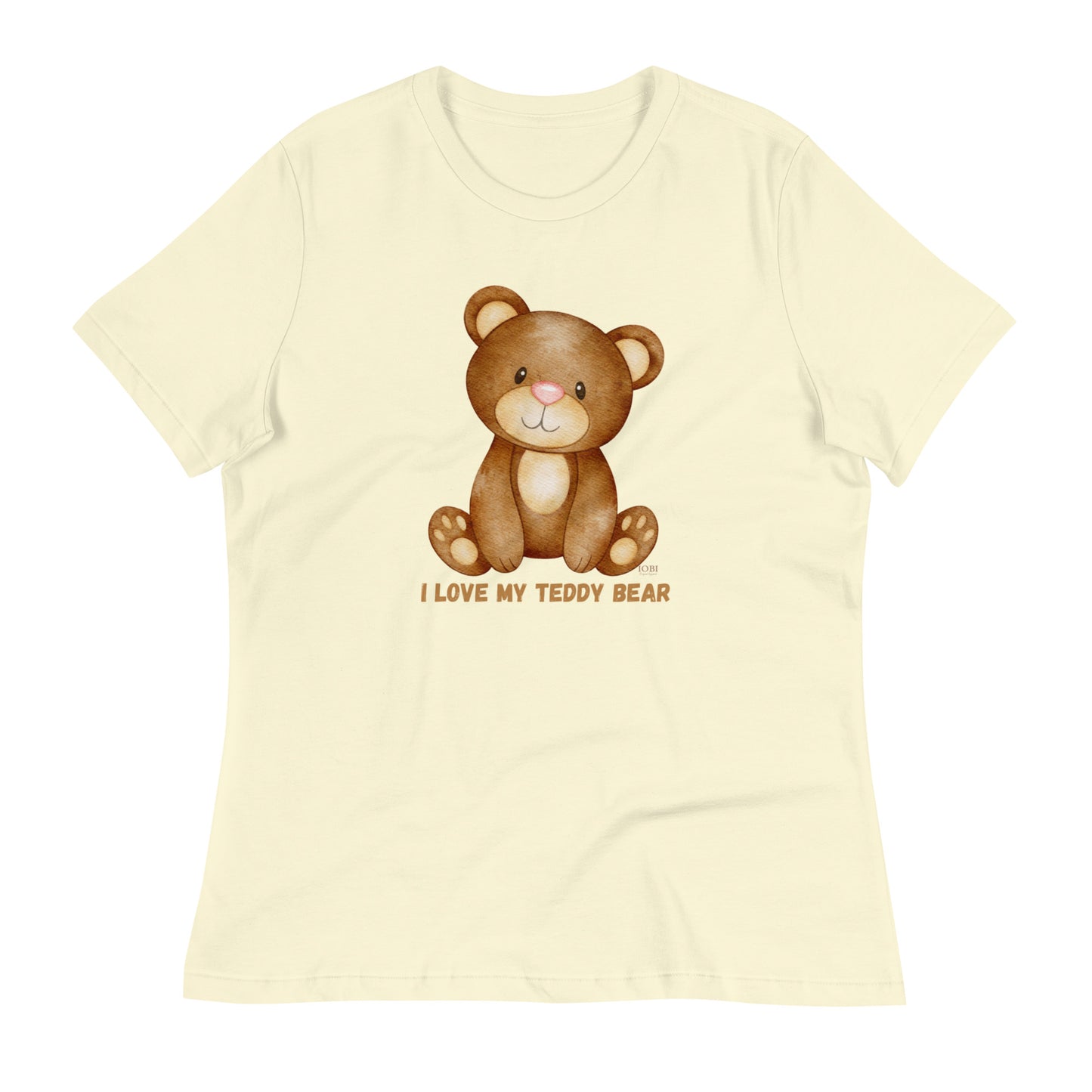 Women's Relaxed Soft & Smooth Premium Quality T-Shirt I Love My Teddy Bear Design by IOBI Original Apparel