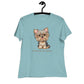 Women's Relaxed Soft & Smooth Premium Quality T-Shirt Yorkie You're At My Mercy Design by IOBI Original Apparel