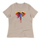 Women's Relaxed Soft & Smooth Premium Quality T-Shirt Elephant Art Design by IOBI Original Apparel