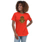 Women's Relaxed Soft & Smooth Premium Quality T-Shirt Gold Bead Hamsa Design by IOBI Original Apparel